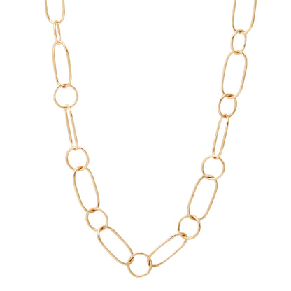 Oval and Round Chain Necklace