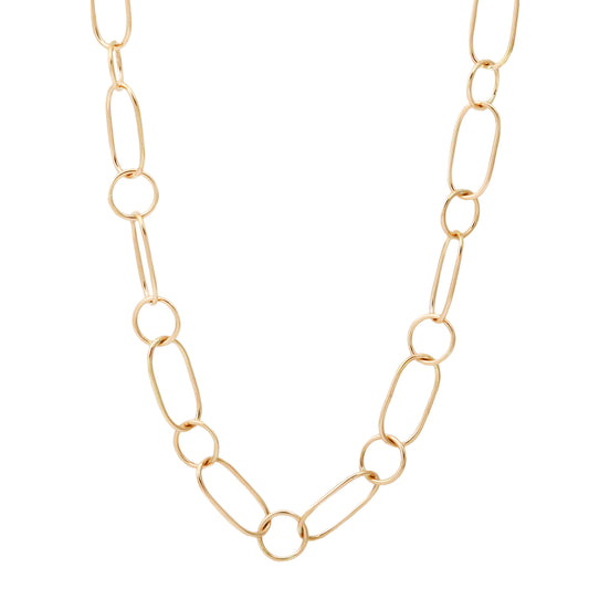 Oval and Round Chain Necklace