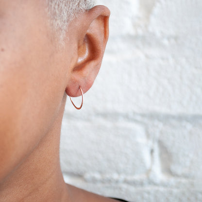 Rose Gold Octagon Hoops