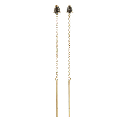 Gold Quartz Bar and Streamline Earrings