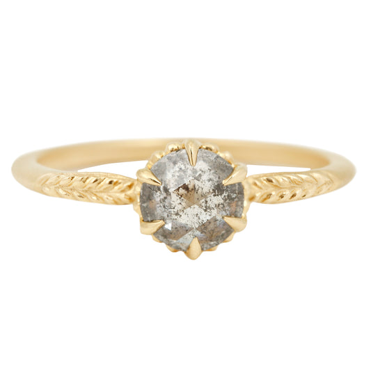 Salt & Pepper Diamond Evergreen Solitaire