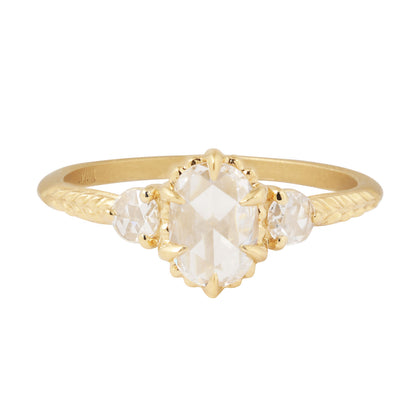 Oval Three Diamond Evergreen Ring