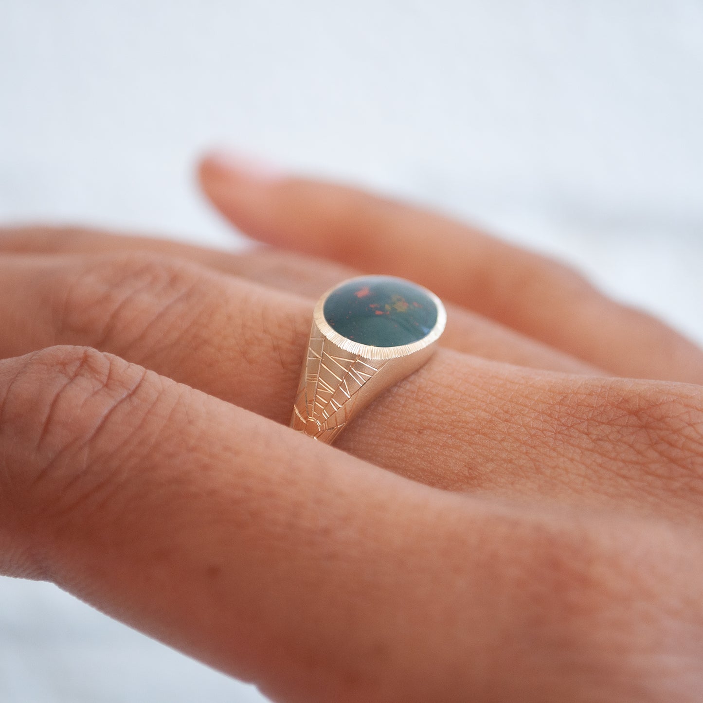 Bloodstone Ellipse Signet