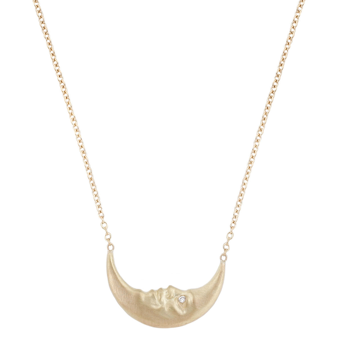 Anthony Lent gold crescent moon necklace