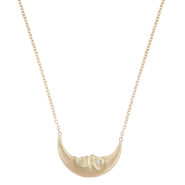 Anthony Lent gold crescent moon necklace