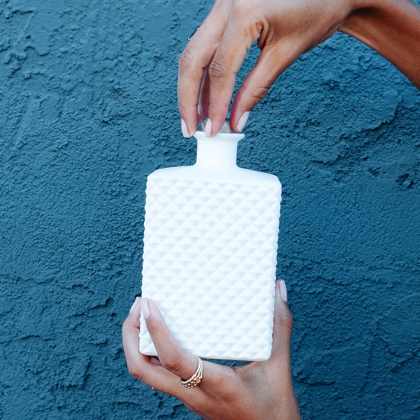 Porcelain Faceted Decanter