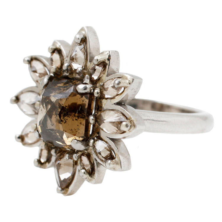 White Gold Flower Ring