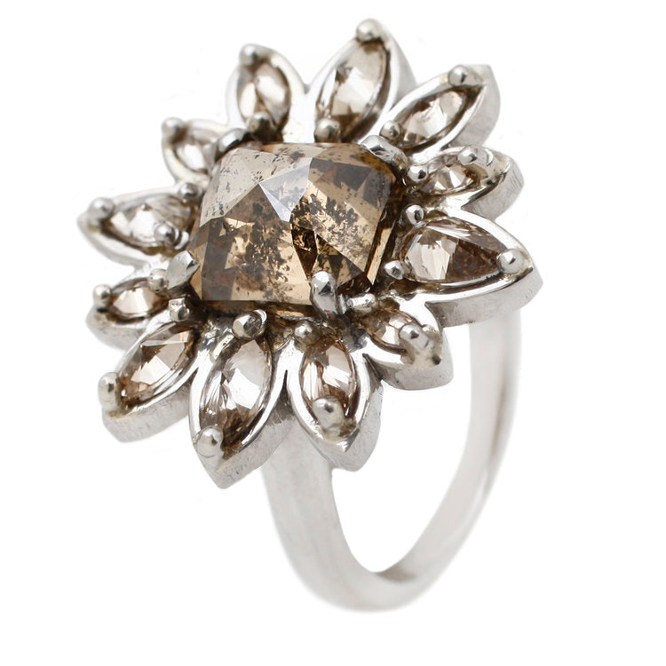 White Gold Flower Ring