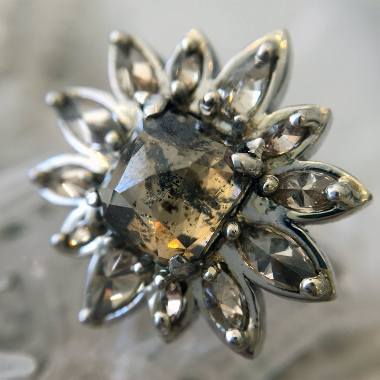White Gold Flower Ring