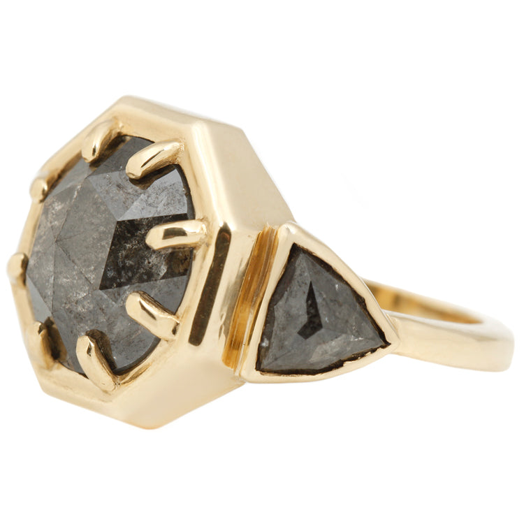 Three Diamond Cleopatra Ring