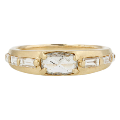 Rose Cut Rectangle & Baguette Diamond Band