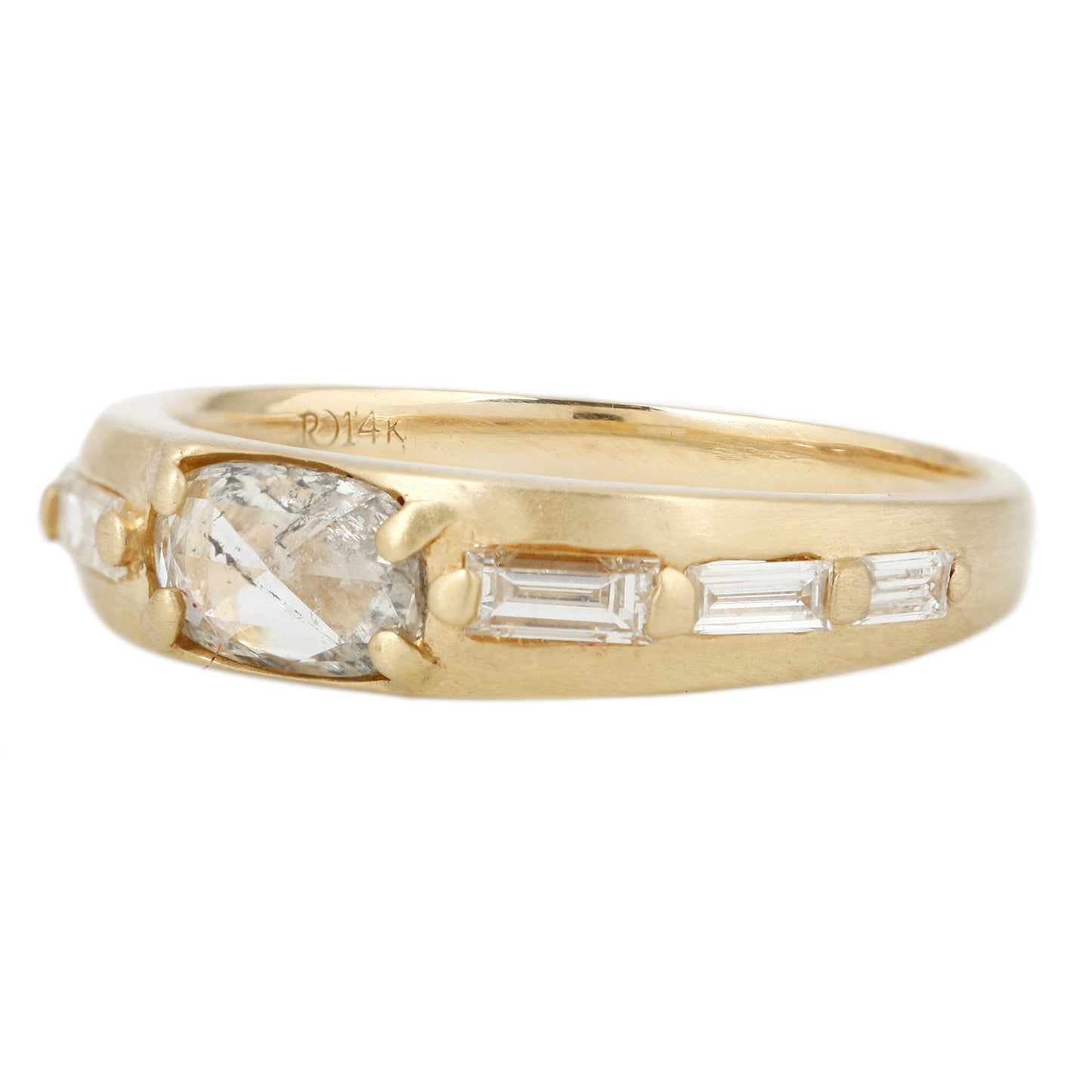 Rose Cut Rectangle & Baguette Diamond Band