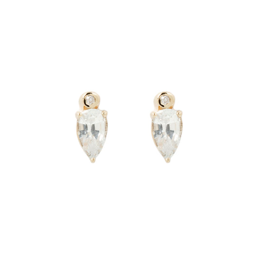 White Sapphire Droplet Studs