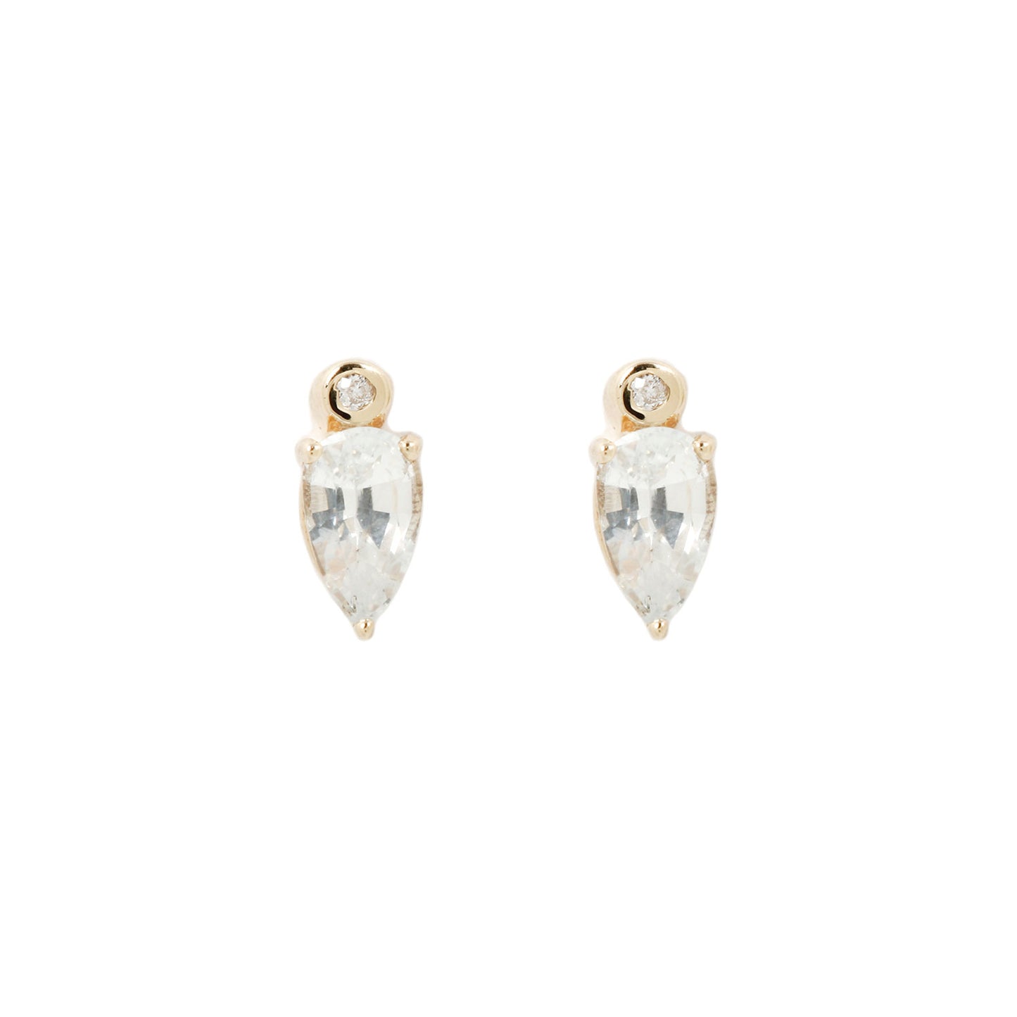 White Sapphire Droplet Studs