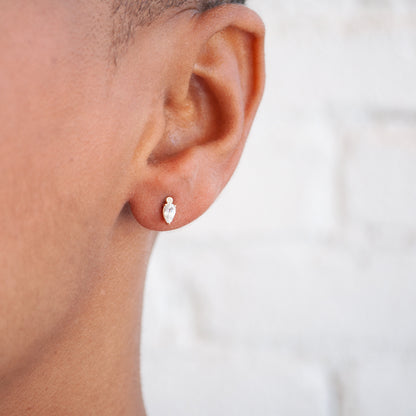 White Sapphire Droplet Studs