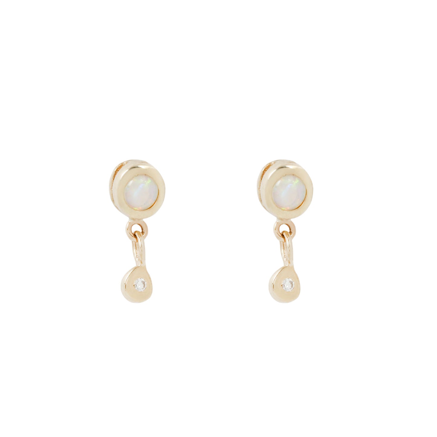 Opal Bezel Droplet Studs