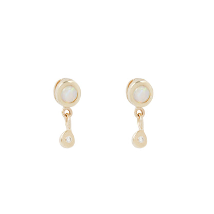 Opal Bezel Droplet Studs