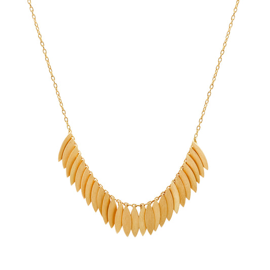 Golden Leaf Arc Necklace