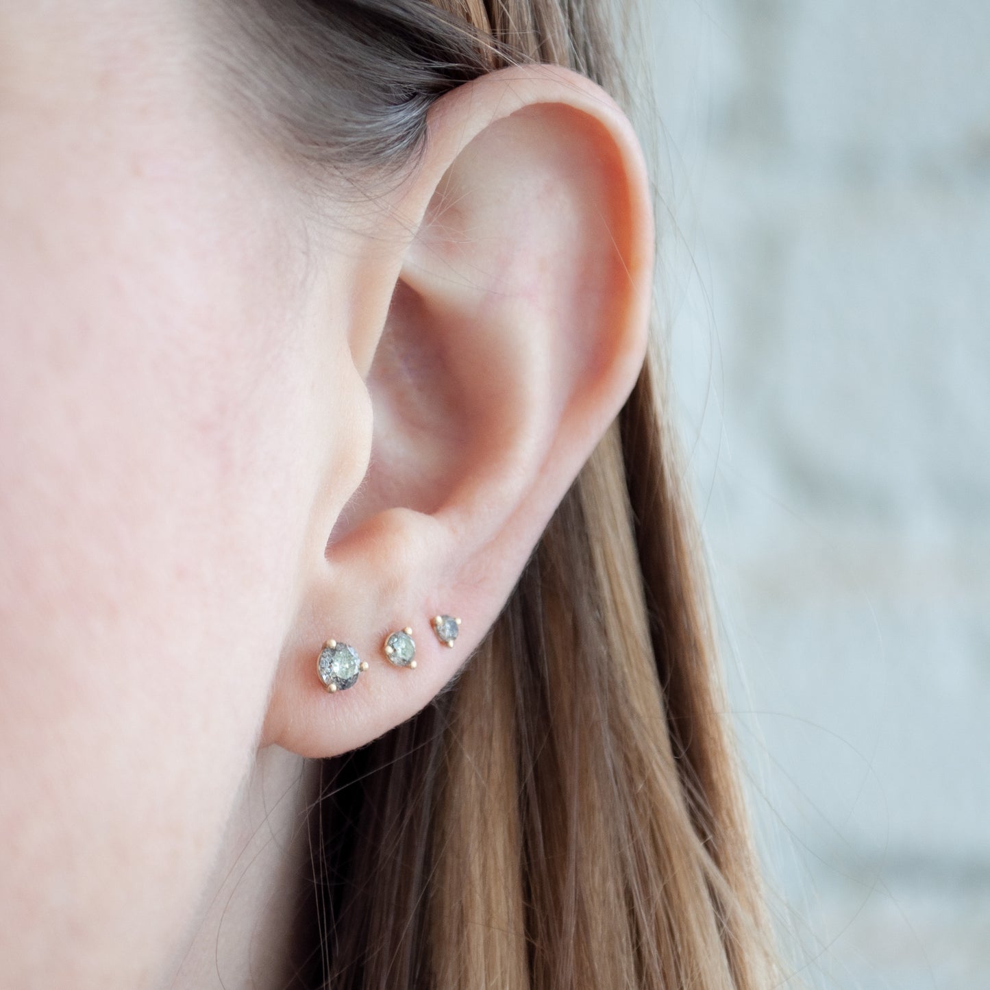 Salt + Pepper Diamond Studs