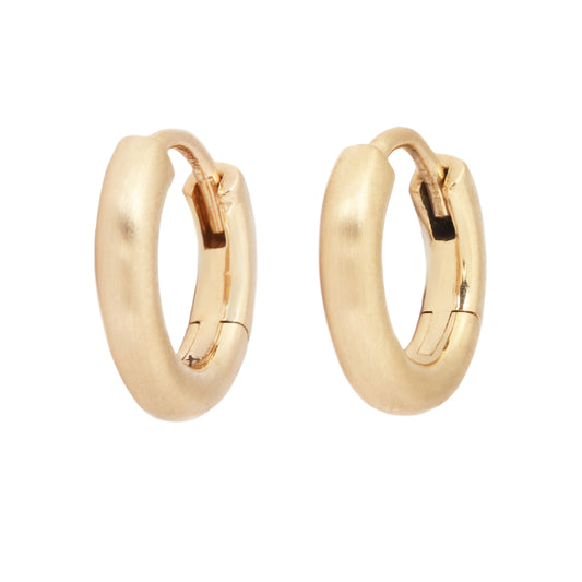 Medium Plain Hinged Gold Hoops