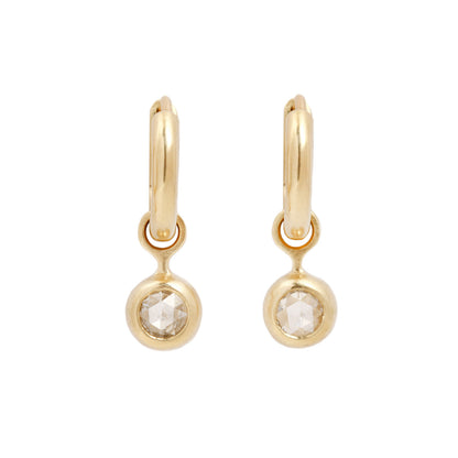 Rosecut Diamond & Gold Hoop Earrings