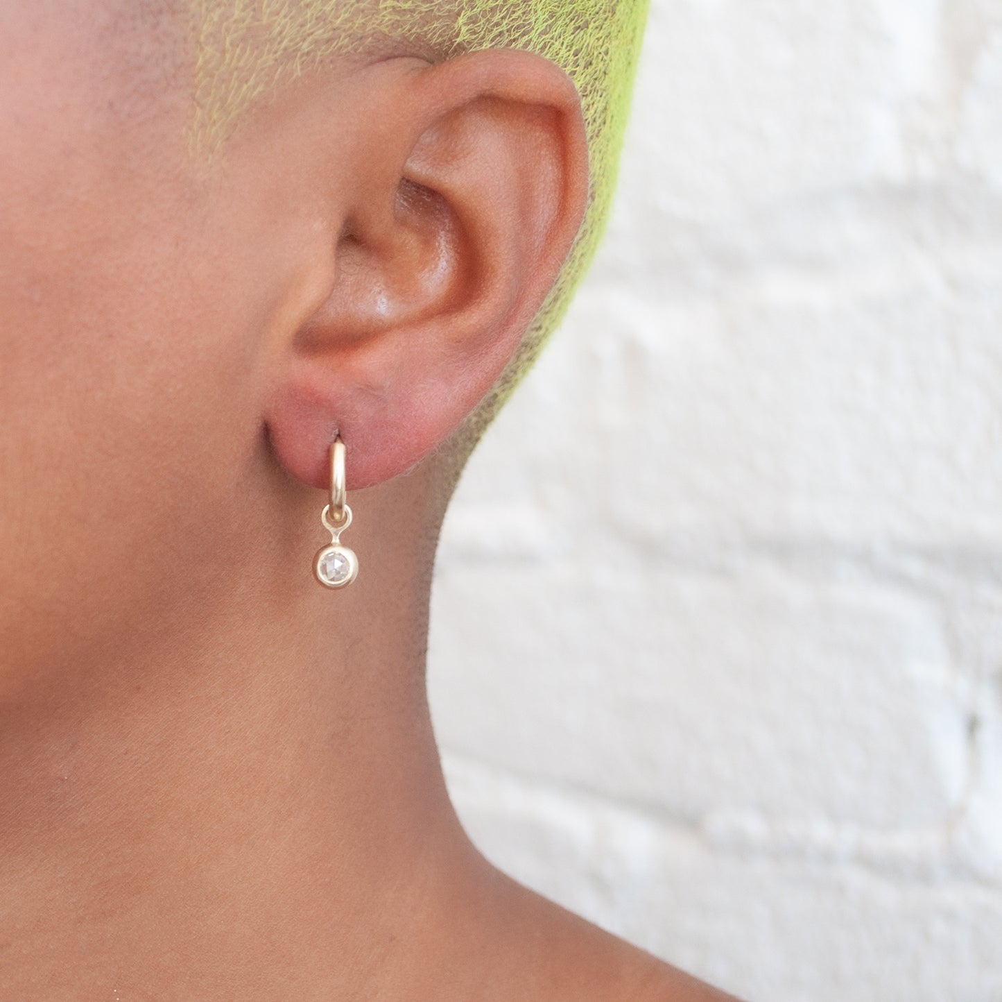Rosecut Diamond & Gold Hoop Earrings