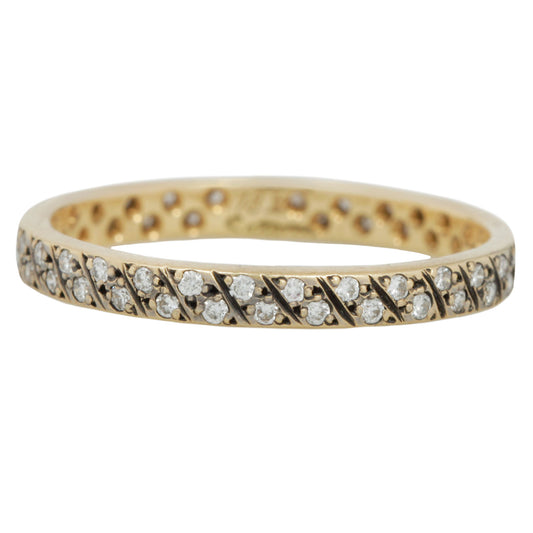 Diagonal Antiqued Diamond Eternity Band