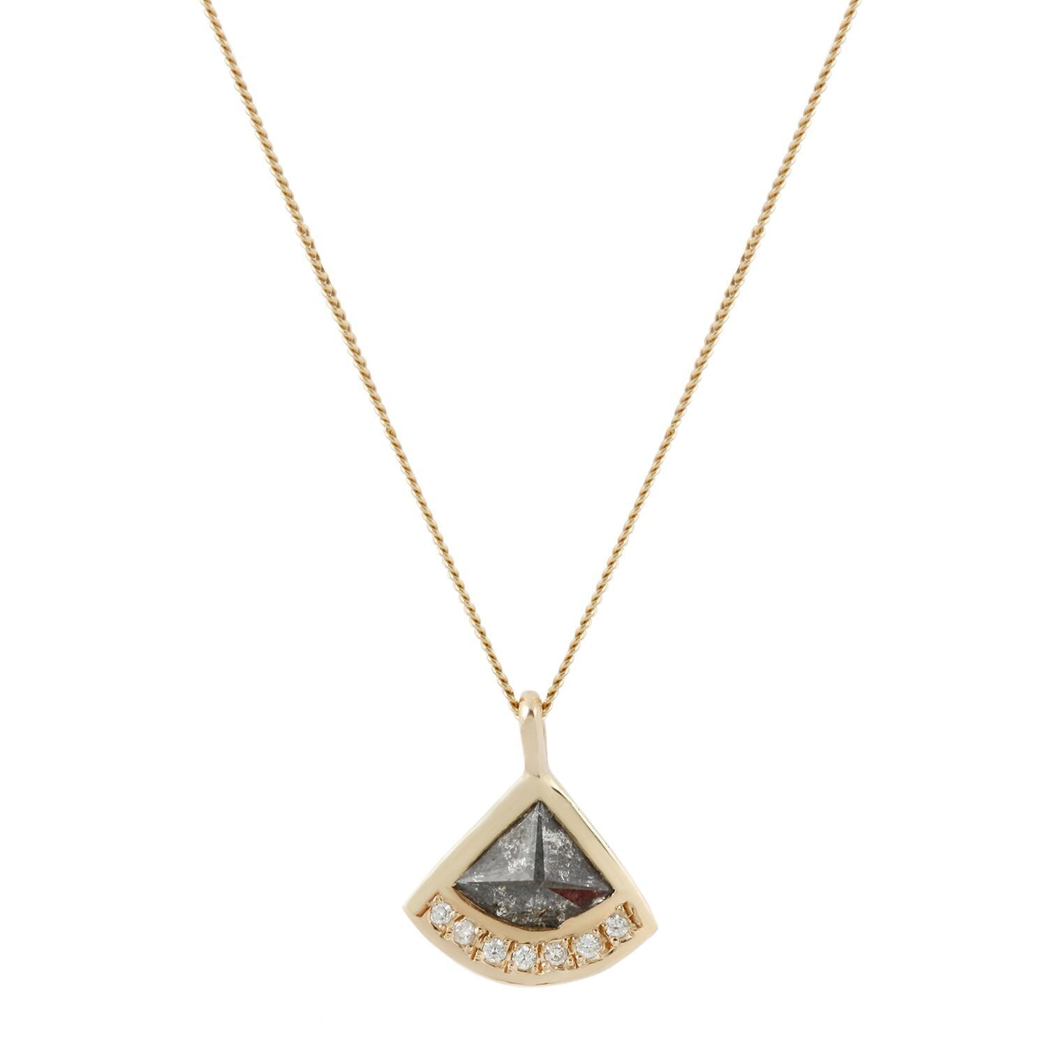 Adeline Slice Necklace with diamonds