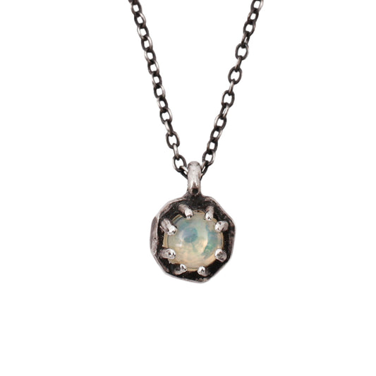 Tiny Opal Octagon Necklace