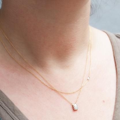 Triple Baguette Diamond Necklace