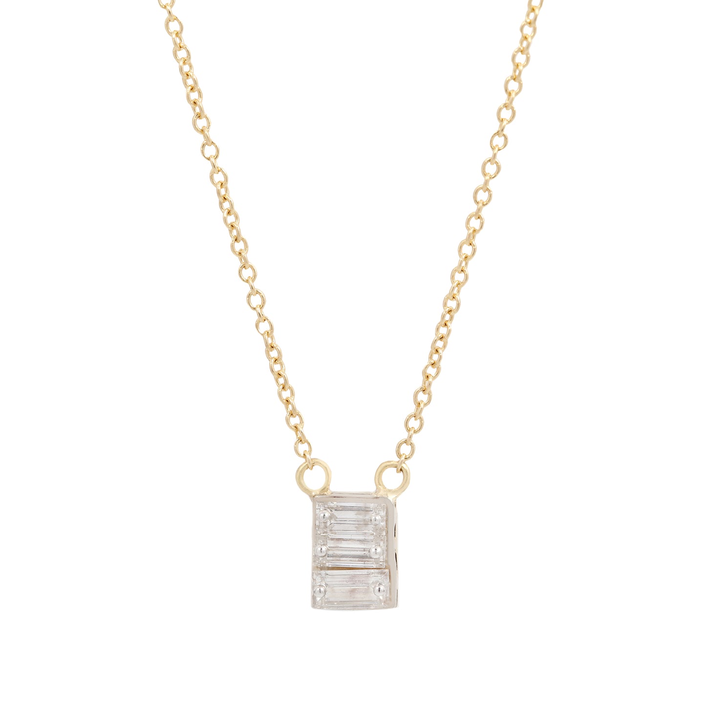Triple Baguette Diamond Necklace – ESQUELETO - Main Image