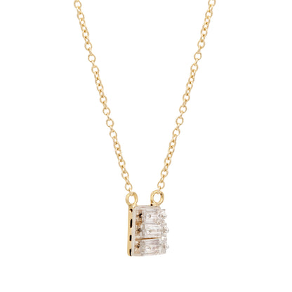 Triple Baguette Diamond Necklace