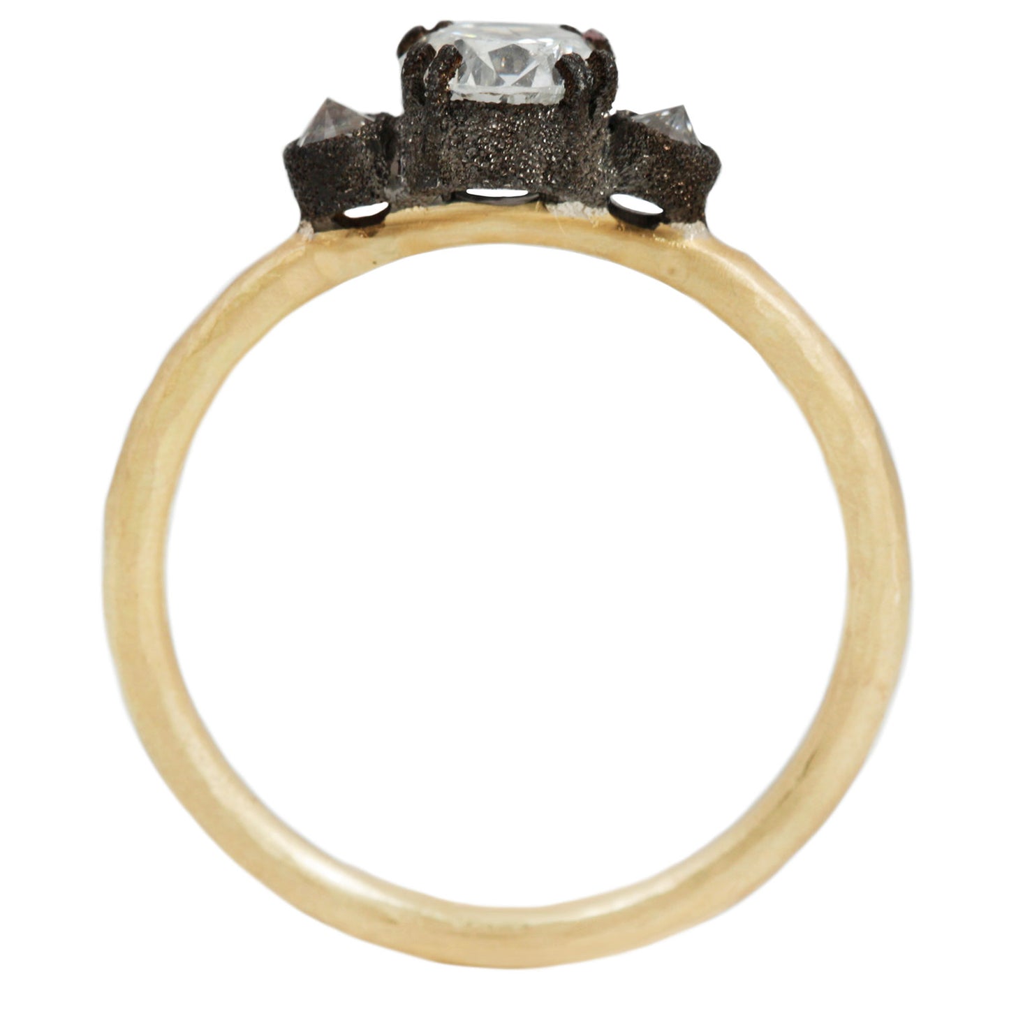 Three Diamond Tidal Cushion Ring