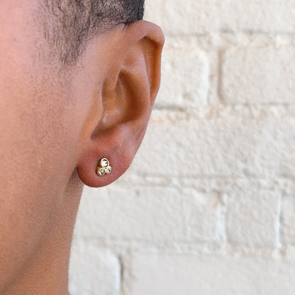 Gold Bezel Inverted Diamond Studs