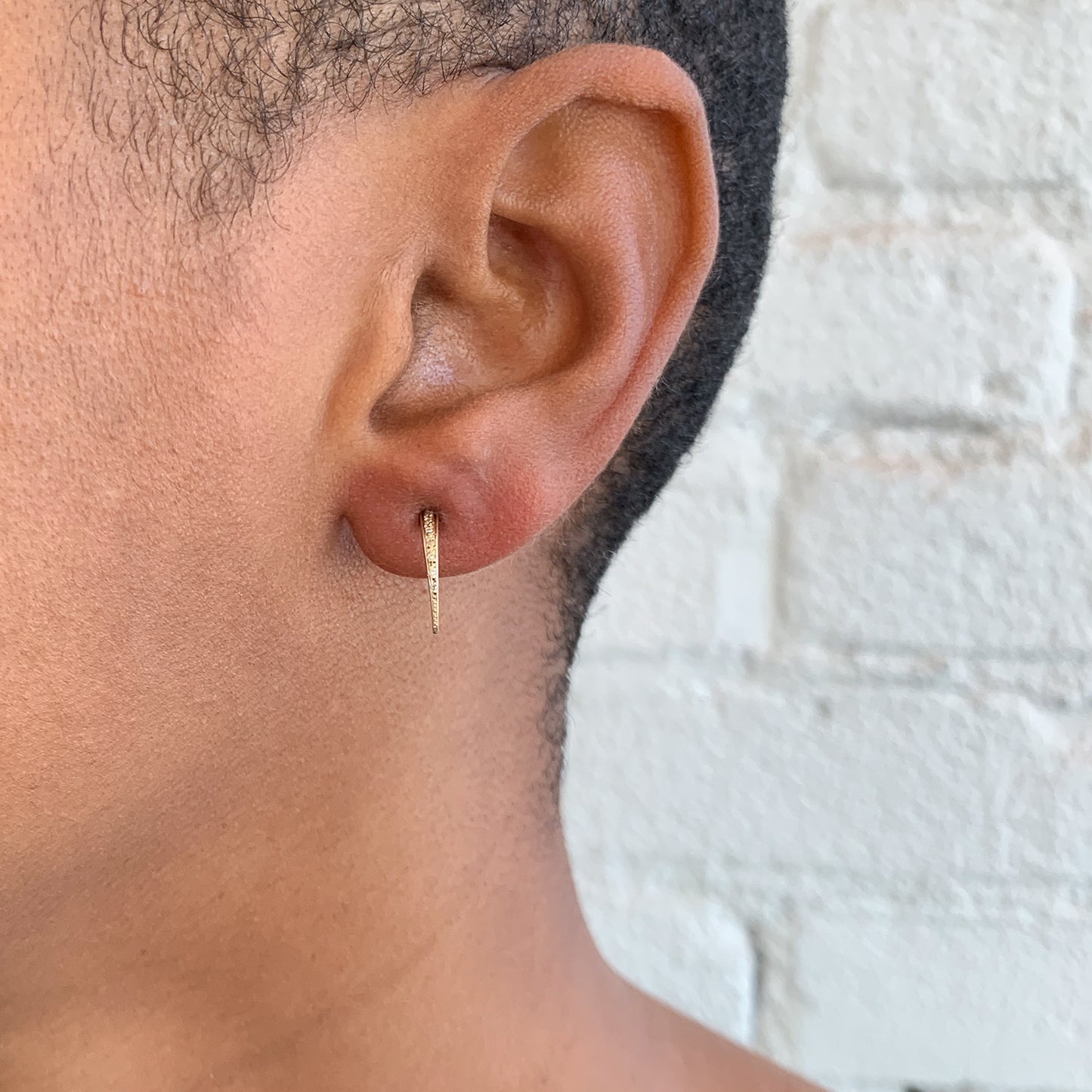 White Diamond Gold Razor Claw Studs