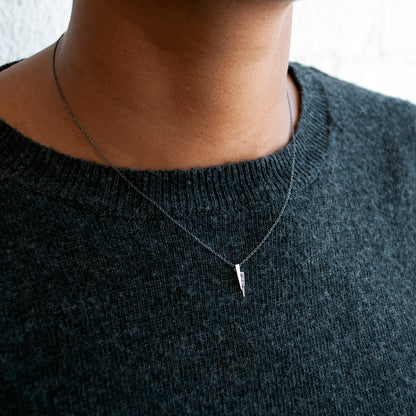 Black Diamond Oxi Silver Razor Necklace