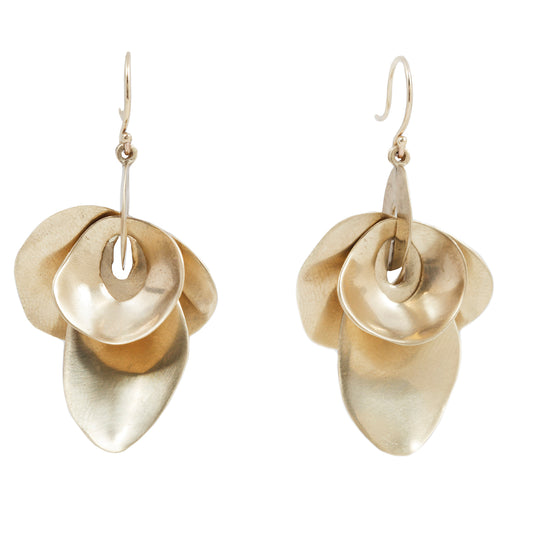 Large Gold Orchid Earrings