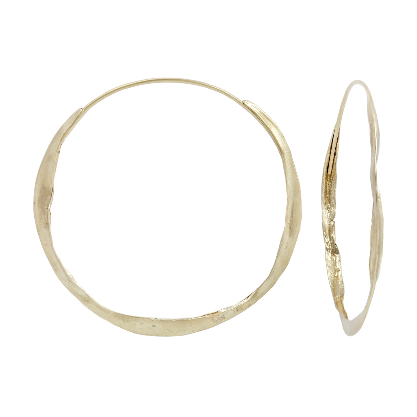 Large Gold Crinkle Hoops