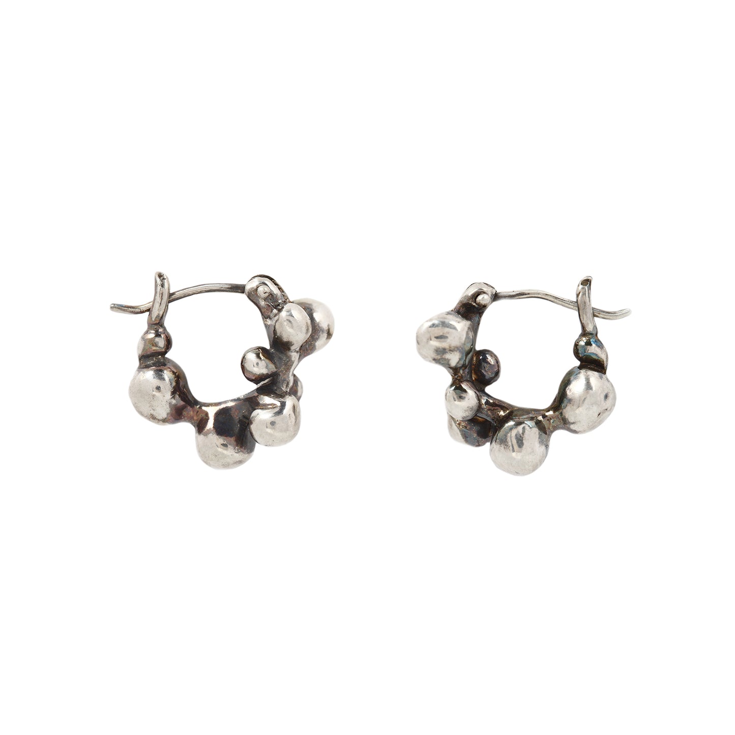 Silver Molten Cluster Hoops