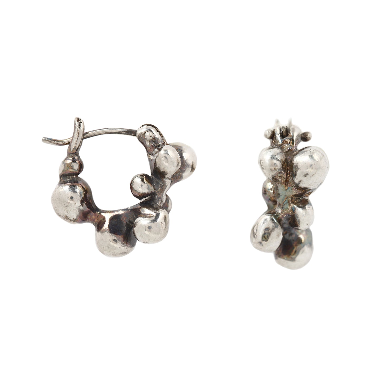 Silver Molten Cluster Hoops