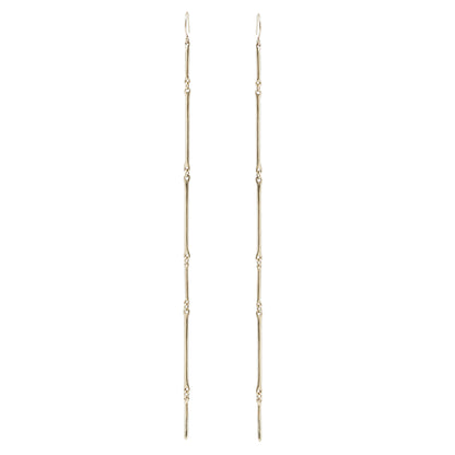 Long Gold Cast Line Earrings