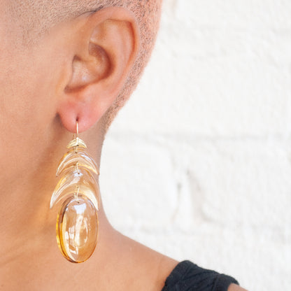 Citrine Peacock Earrings