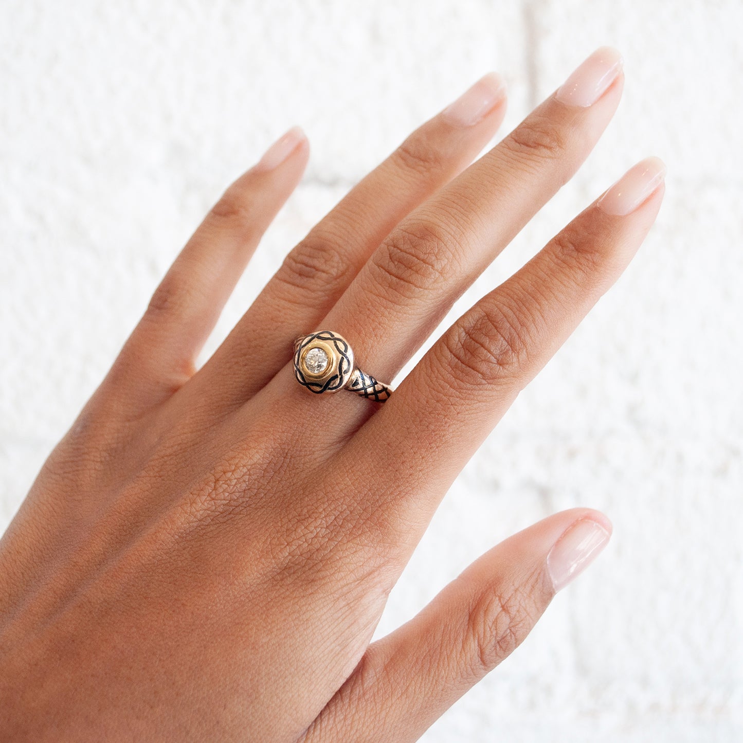 Vintage Diamond Mourning Ring