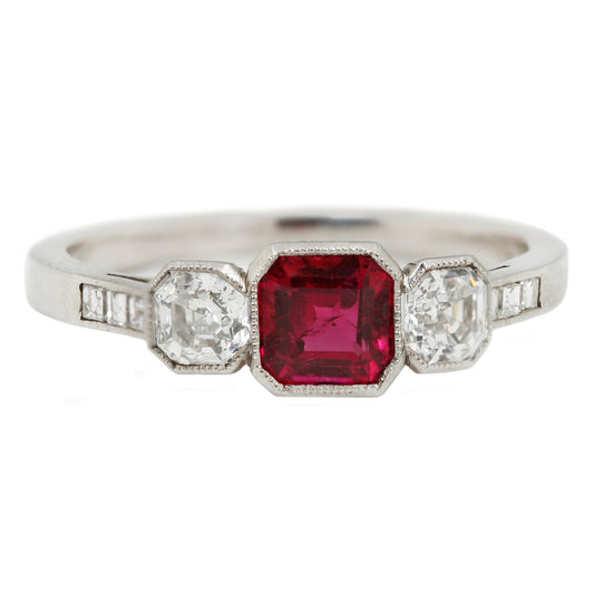 Art Deco Ruby & Diamond Ring