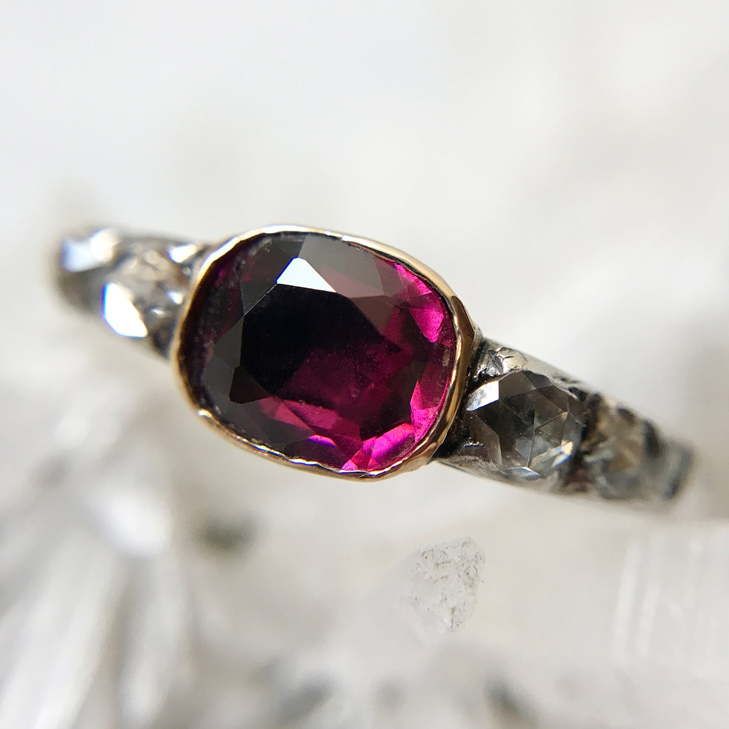 Garnet And Diamond Ring