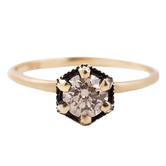 Brown Diamond Hexagon Ring, .5ct