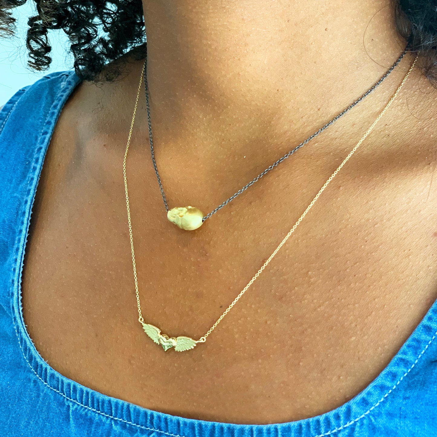 Gold Flying Heart Necklace