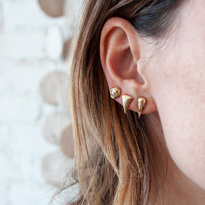 Gold Diamond Eye Skull Studs