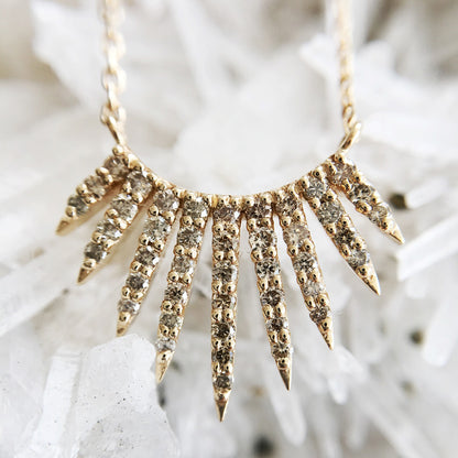 Rising Diamond Sunbeams Necklace