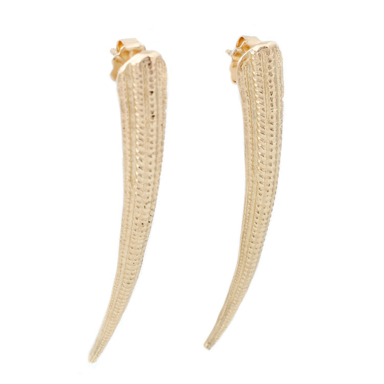 Lauren Wolf Jewelry Gold Seashell Spike Earrings